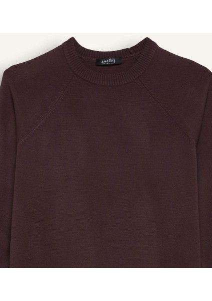 Regular Fit Bisiklet Yaka Basic Düz Triko Kazak Tunik C4474Ax24Au