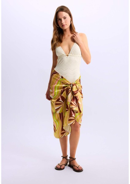 Kadın Renkli Uzun Pareo