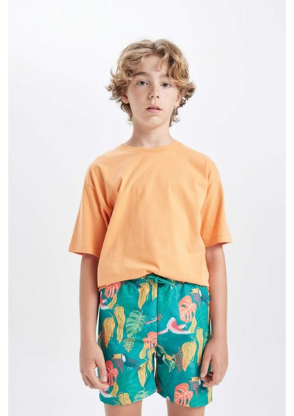 Erkek Çocuk Desenli Deniz Şortu C5573A824HS