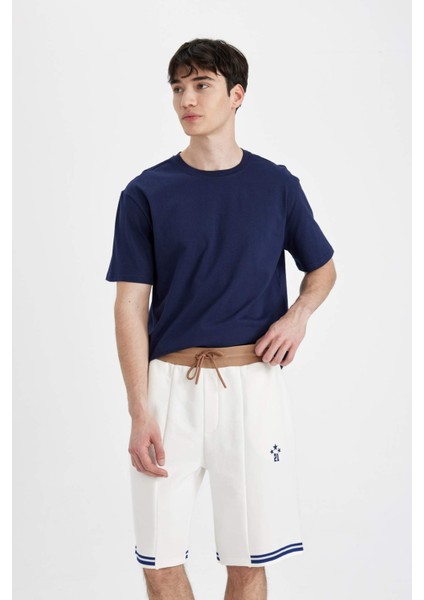 Regular Fit Baskılı Düz Paça Şort B8794AX24SM