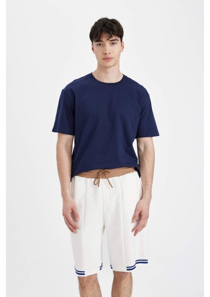 Regular Fit Baskılı Düz Paça Şort B8794AX24SM