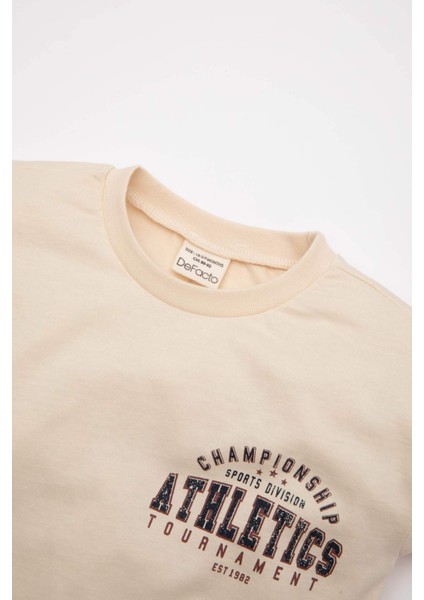 Erkek Bebek 2'li Takım Bisiklet Yaka Baskılı Kısa Kollu Tişört Şort C6215A524SM