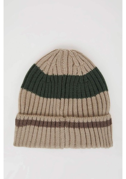 Erkek Etiket Baskılı Triko Bere A5057AX24WN