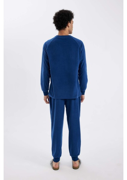 Regular Fit Polar Pijama Takımı Baskılı Uzun Kollu Üst Uzun Alt C6100AX24WN
