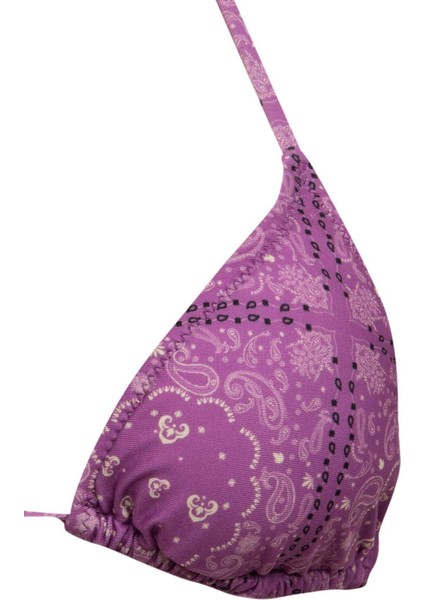 Regular Fit Şal Desenli Bikini Üstü-Fall in Love C3176AX24SM