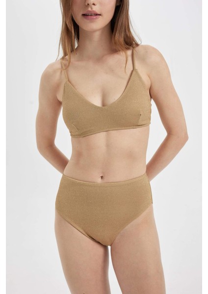 Regular Fit Parlak Kumaş Yüksek Bel Bikini Altı C3180AX24SM