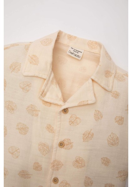 Erkek Bebek 2'li Takım Müslin Desenli Kısa Kollu Gömlek Şort C5251A524SM