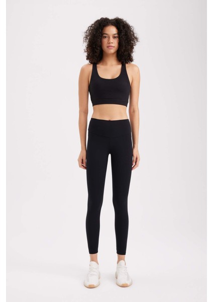 Fit Siyah Yüksek Bel Toparlayıcı Beli Saran Sporcu Tayt B0920AX24SP