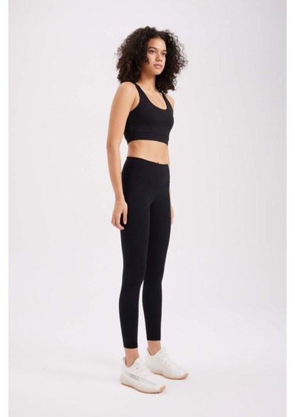 Fit Siyah Yüksek Bel Toparlayıcı Beli Saran Sporcu Tayt B0920AX24SP