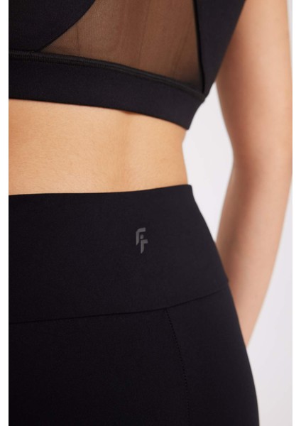 Fit Siyah Yüksek Bel Toparlayıcı Beli Saran Sporcu Tayt B0920AX24SP