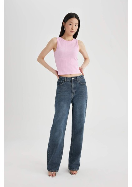 Slim Fit Dar Kesim Halter Yaka Fitilli Kaşkorse Atlet A8859AX24SP