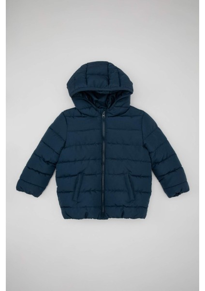 Erkek Bebek Su İtici Kapüşonlu Fermuarlı Şişme Mont A2859A524AU