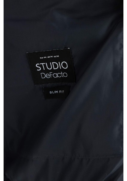 Su İtici Slim Fit Şişme Yelek Dar Kesim Dik Yaka Fermuarlı Cepli C5630AX24WN