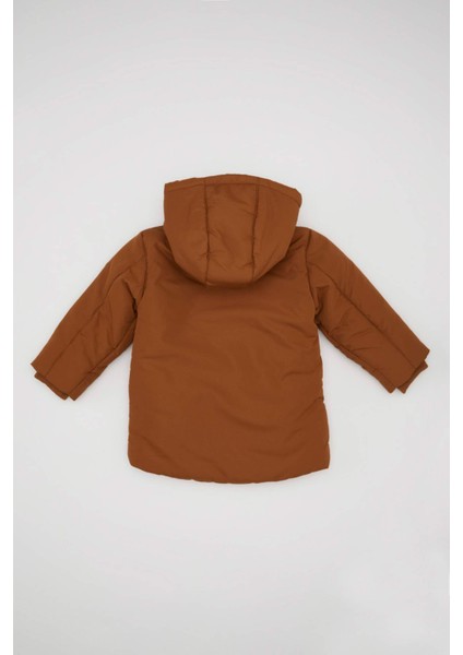 Erkek Bebek Su İtici Ribana Kollu Kapüşonlu Pelüş Astar Mont A2211A524WN