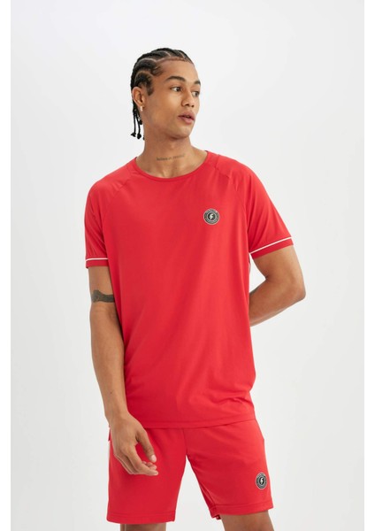 Fit Standart Fit Baskılı Sporcu Kısa Paça Ağır Kumaş Şort