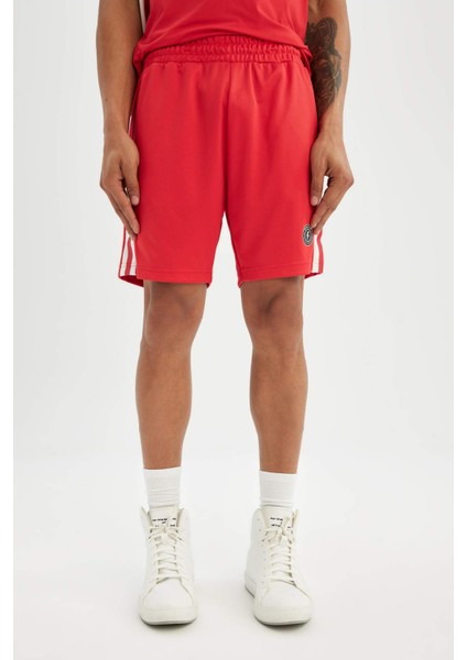 Fit Standart Fit Baskılı Sporcu Kısa Paça Ağır Kumaş Şort