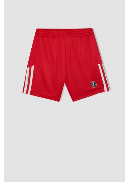 Fit Standart Fit Baskılı Sporcu Kısa Paça Ağır Kumaş Şort