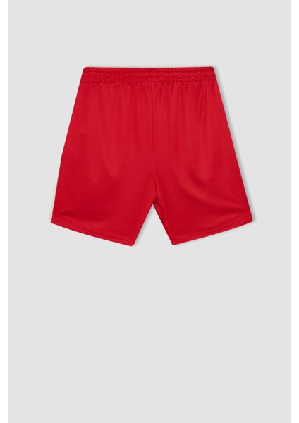 Fit Standart Fit Baskılı Sporcu Kısa Paça Ağır Kumaş Şort