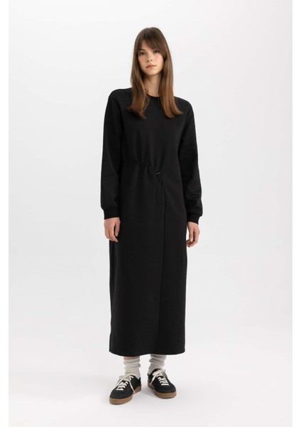 Regular Fit Uzun Kollu Premium Maxi Elbise C5401AX24SP