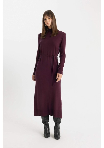 Regular Fit Yarım Balıkçı Yaka Maxi Triko Elbise A9807AX24WN