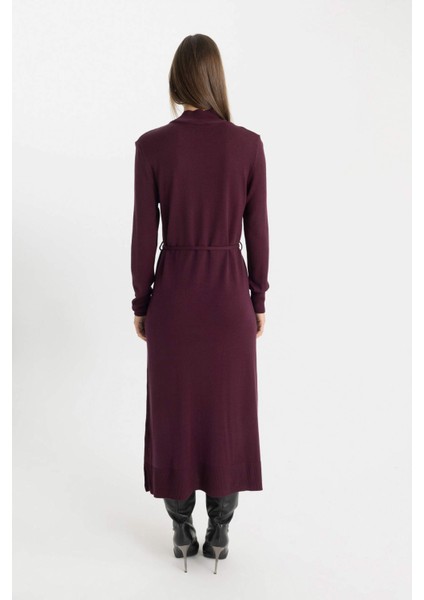 Regular Fit Yarım Balıkçı Yaka Maxi Triko Elbise A9807AX24WN