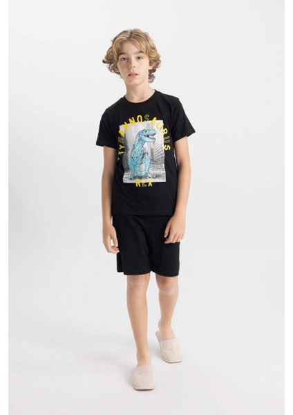 Erkek Çocuk Baskılı Pijama Takımı Kısa Kollu Üst Şort C5499A824SM