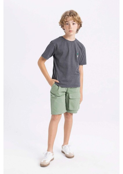 Erkek Çocuk Kargo Fit Gabardin Şort C3528A824SM