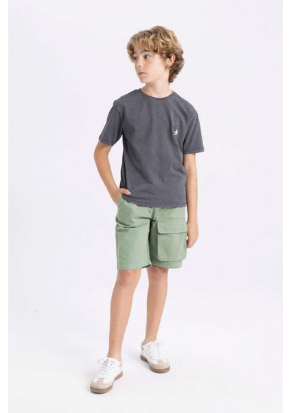 Erkek Çocuk Kargo Fit Gabardin Şort C3528A824SM