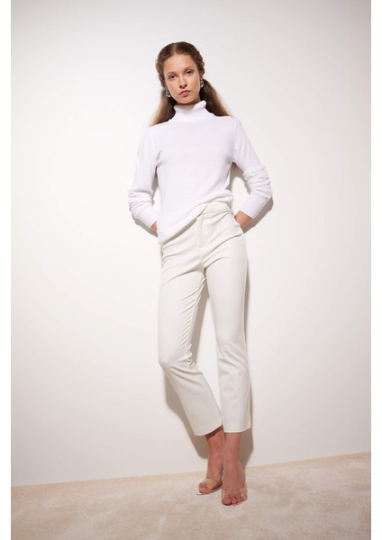 Regular Fit Yumuşak Dokulu Balıkçı Yaka Basic Düz Triko Kazak