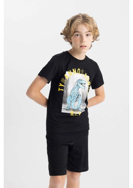 Erkek Çocuk Baskılı Pijama Takımı Kısa Kollu Üst Şort C5499A824SM