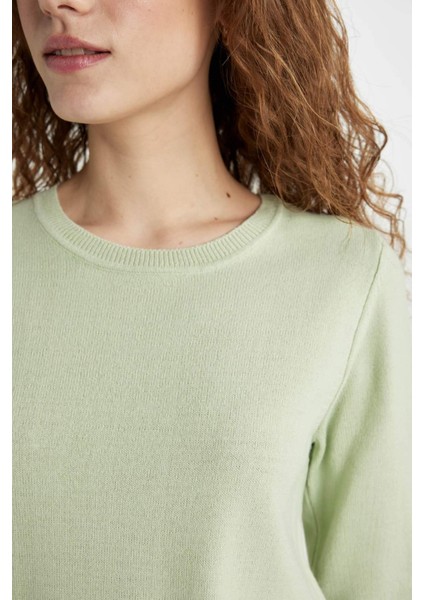 Regular Fit Yumuşak Dokulu Bisiklet Yaka Basic Düz Triko Kazak F7091AZ24WN