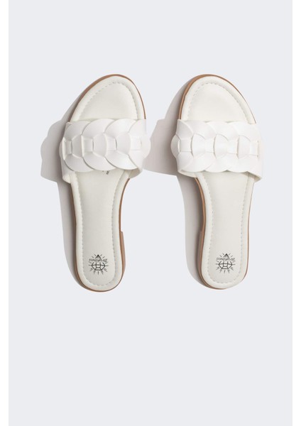 Kadın Düz Taban Tek Bantlı Suni Deri Terlik C3719AX24HS