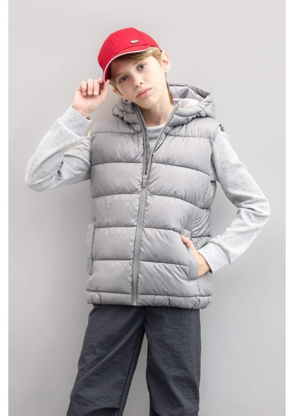 Erkek Çocuk Su İtici Kapüşonlu Fermuarlı Şişme Yelek C4334A824AU