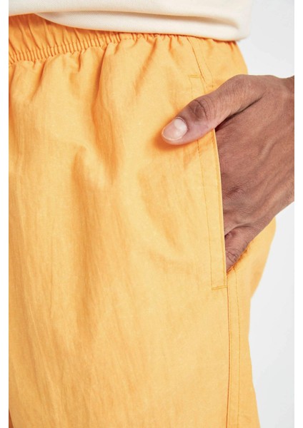 Yıkamalı File Astarlı Kısa Boy Deniz Şortu C0316AX24HS