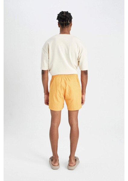 Yıkamalı File Astarlı Kısa Boy Deniz Şortu C0316AX24HS