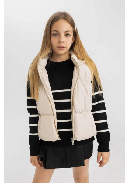 Kız Çocuk Su İtici Kapüşonlu Fermuarlı Şişme Yelek C4971A824AU