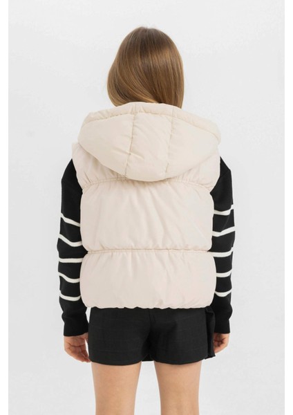 Kız Çocuk Su İtici Kapüşonlu Fermuarlı Şişme Yelek C4971A824AU