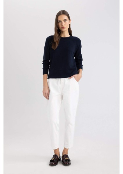 Regular Fit Yumuşak Dokulu Bisiklet Yaka Basic Düz Triko Kazak I6913AZ24WN