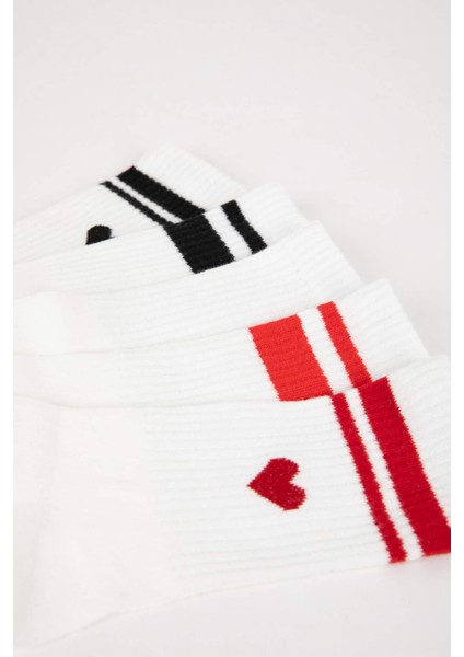 Kadın 5'li Pamuklu Uzun Çorap C6458AXNS