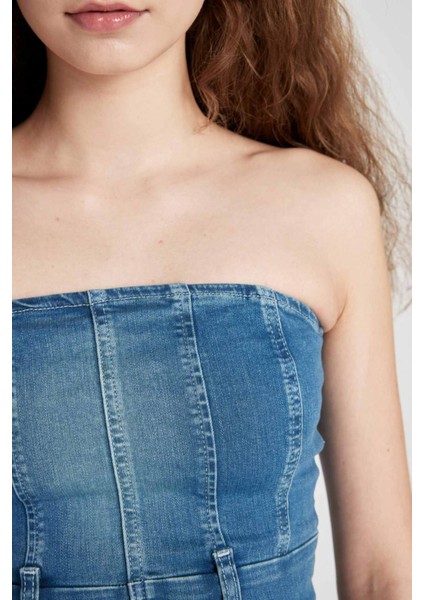 Straplez Maxi Jean Elbise B8112AX24SM