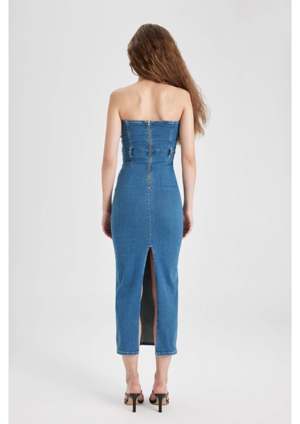 Straplez Maxi Jean Elbise B8112AX24SM