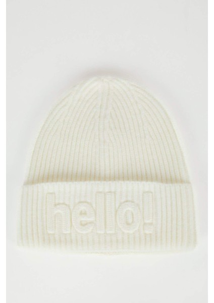 Kadın Baskılı Örgü Bere C6635AX24WN