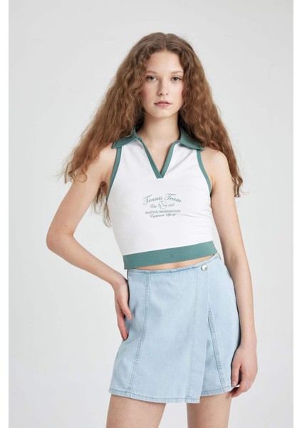 Yüksek Bel Mini Jean Şort Etek B8292AX24SM