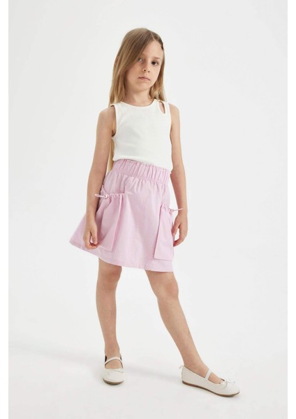 Kız Çocuk Cepli Poplin Etek C4880A824SM