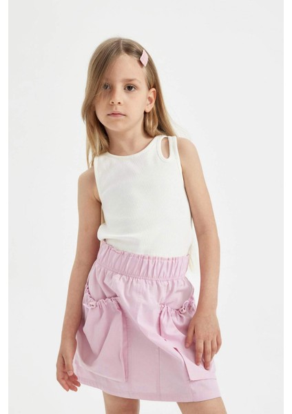 Kız Çocuk Cepli Poplin Etek C4880A824SM