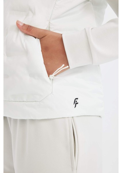 Fit Su İtici Kapitone Astarlı Fermuarlı Cepli Sporcu Yelek C5749AX24AU