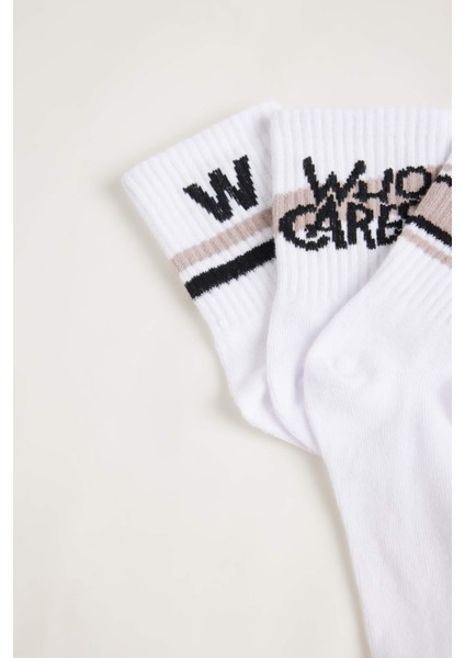 Kadın Rahat Lastikli 3'lü Pamuklu Uzun Çorap C6464AXNS