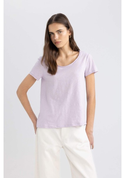 Regular Fit V Yaka Basic Kısa Kollu Tişört K1508AZ24SM