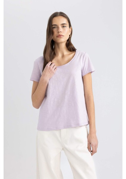 Regular Fit V Yaka Basic Kısa Kollu Tişört K1508AZ24SM