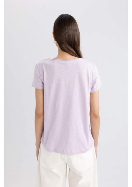 Regular Fit V Yaka Basic Kısa Kollu Tişört K1508AZ24SM